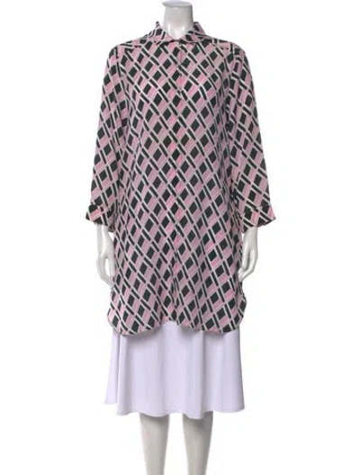 Pre-owned Weekend Max Mara Silk Printed Blouse In Purple