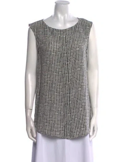 Pre-owned Weekend Max Mara Silk Printed Blouse In White