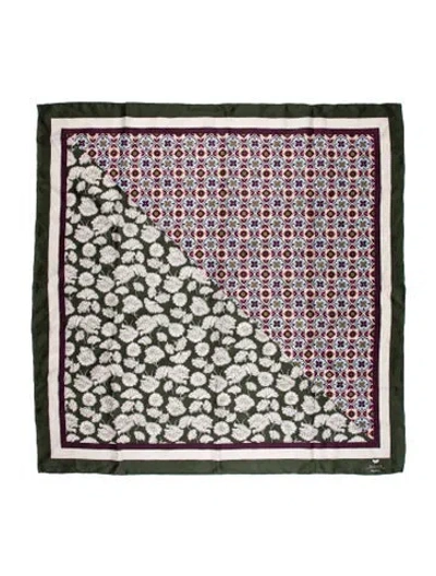 Pre-owned Weekend Max Mara Silk Printed Scarf In Green