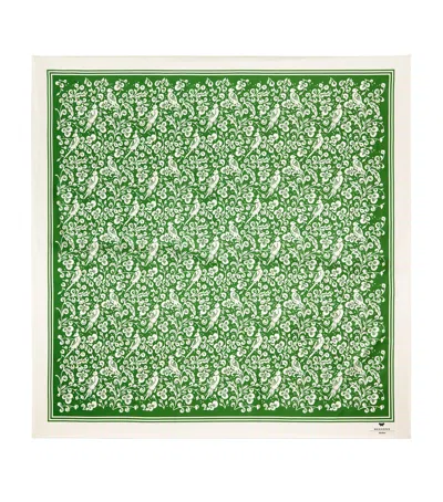 Weekend Max Mara Silk Printed Square Scarf In Green