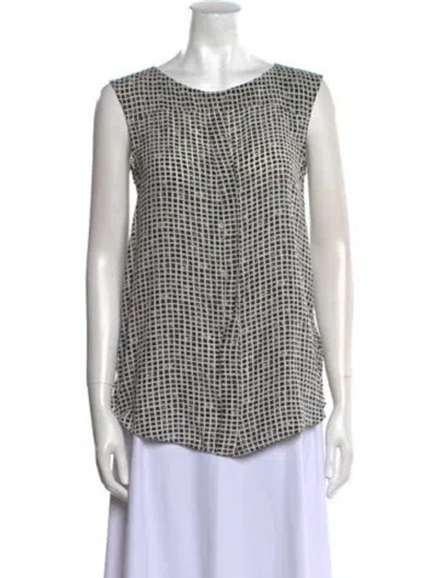 Pre-owned Weekend Max Mara Silk Printed Top In Brown