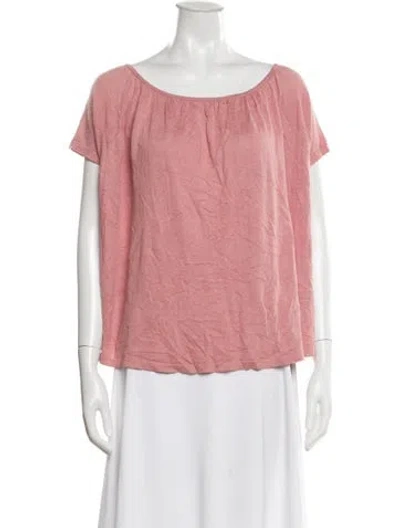 Pre-owned Weekend Max Mara Silk Scoop Neck Top In Pink