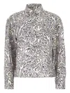 Weekend Max Mara Silk Shirt Floral Pattern Long Sleeves In 灰色