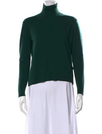 Pre-owned Weekend Max Mara Silk Turtleneck Sweater In Green