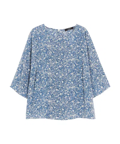 Weekend Max Mara Silk Twill Blouse In Blue