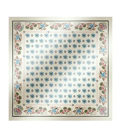 Weekend Max Mara Silk Twill Floral Scarf In Gold