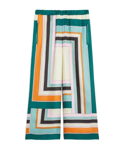 WEEKEND MAX MARA SILK TWILL TROUSERS