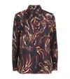 Weekend Max Mara Omens Ultramarine Rive Long-sleeve Silk Shirt In Multi