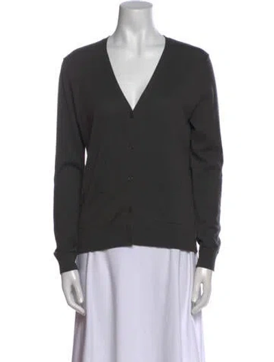 Pre-owned Weekend Max Mara Silk V-neck Sweater In Black