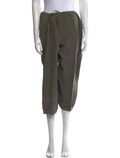 Pre-owned Weekend Max Mara Silk Wide Leg Pants In Green