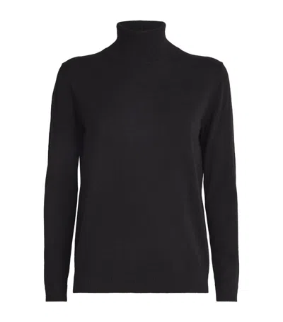 Weekend Max Mara Silk-wool Rollneck Jumper In Black