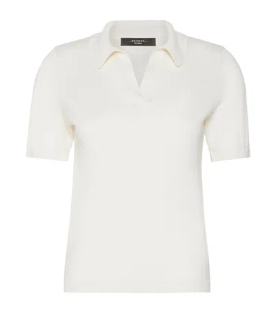 Weekend Max Mara Silk-cotton Polo Shirt In Beige
