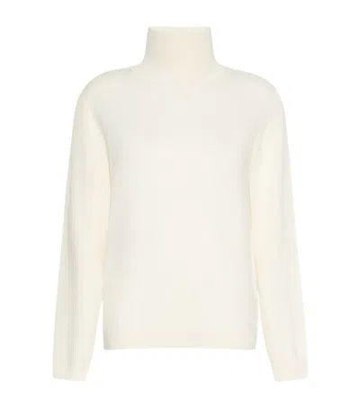 Weekend Max Mara Silk-wool-blend Rollneck Sweater In White
