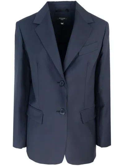 Weekend Max Mara Single-breasted Blazer In Blue