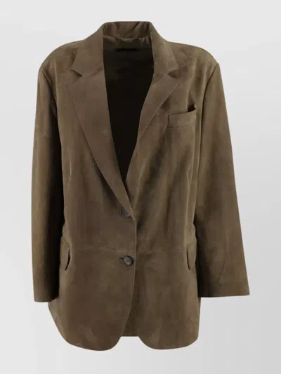 WEEKEND MAX MARA SINGLE-BREASTED BLAZER IN SOFT SUEDE