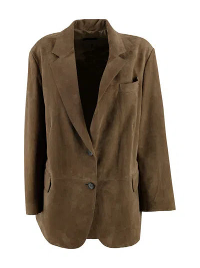 Weekend Max Mara Single-breasted Blazer In Brown