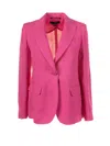Weekend Max Mara Fuchsia Single-breasted Linen Blazer In Fuxia