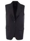Weekend Max Mara 'donna' Sleeveless Vest With Pockets In Blu