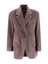 Weekend Max Mara Oversized Velvet Blazer Featuring Chest Pocket In Multi