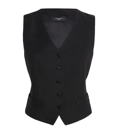 Weekend Max Mara Single-breasted Waistcoat In Black