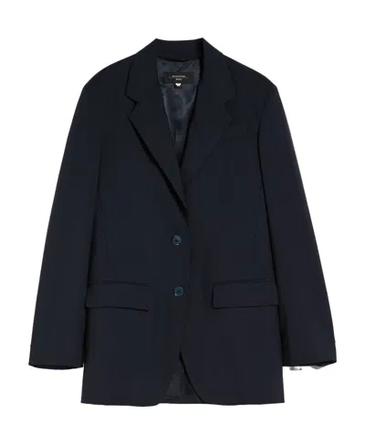 Weekend Max Mara Single-breasted Wool Suit Jacket In Black