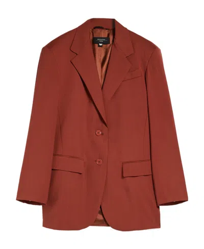 Weekend Max Mara Single-breasted Wool Suit Jacket In Brown