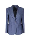 Weekend Max Mara Single-breasted Linen Blazer In Blue