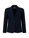 Weekend Max Mara Single-breasted Wool Blazer In Blue