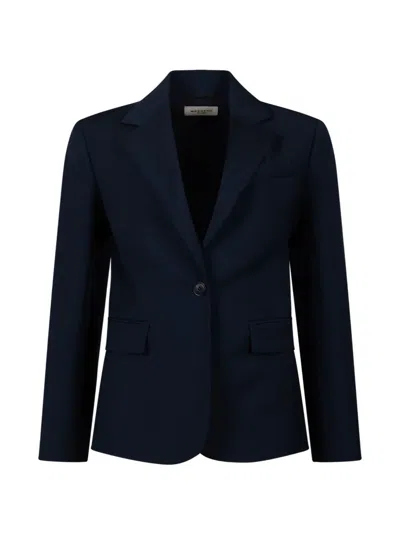 Weekend Max Mara Single-breasted Wool Blazer In Blue