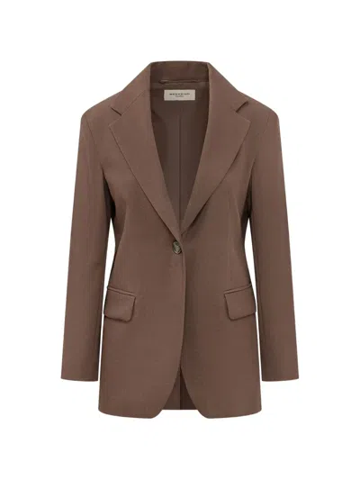 Weekend Max Mara Single-breasted Woollen Cloth Blazer In Brown