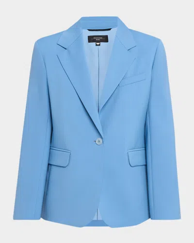 Weekend Max Mara Single-button Stretch Wool Jacket In Blue