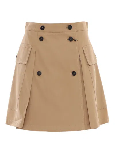 Weekend Max Mara Cotton Mini Skirt In Brown