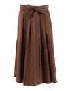 Weekend Max Mara Max Mara Weekend Taffeta Midi Skirt In Brown