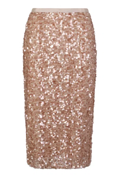 Weekend Max Mara Skirt In Tulle And Sequins In Brown