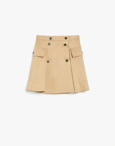 Weekend Max Mara Cotton Gabardine Skirt In Beige