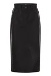 Weekend Max Mara Button Detailed Midi Skirt In Black