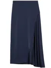 Weekend Max Mara Aia Satin Slide Slit Skirt In Blue