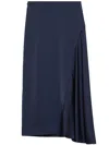 Weekend Max Mara Aia Satin Slide Slit Skirt In Blue