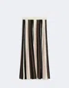 Weekend Max Mara Pleiadi Multicolor Pleated Striped Skirt In Multi