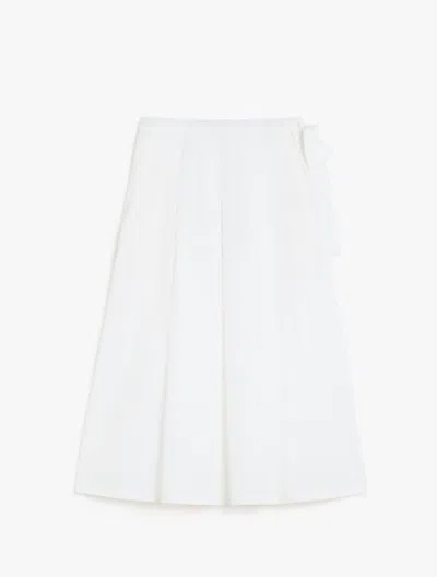 Weekend Max Mara Cotton Poplin Skirt In White