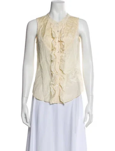 Pre-owned Weekend Max Mara Sleeveless Blouse In Neutral