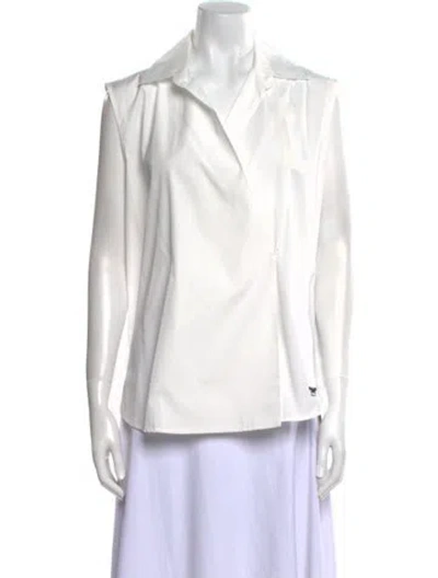 Pre-owned Weekend Max Mara Sleeveless Blouse In White