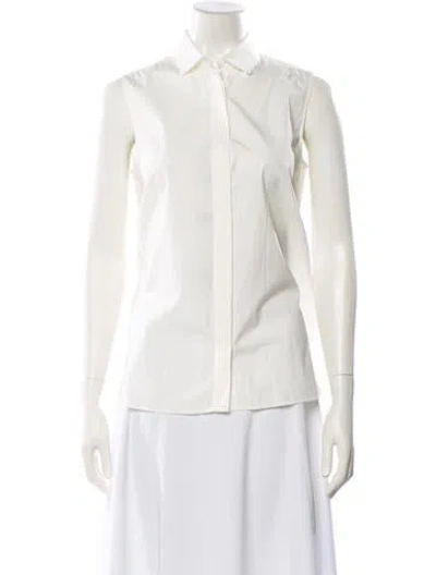 Pre-owned Weekend Max Mara Sleeveless Button-up Top In White