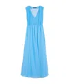 Weekend Max Mara Sleeveless Crepe Dress In Blue
