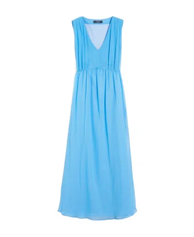 Weekend Max Mara Sleeveless Crepe Dress In Blue