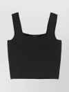 Weekend Max Mara Sleeveless Cropped Knitwear Square Neckline In Black