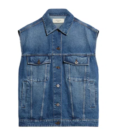 Weekend Max Mara Sleeveless Denim Vest In Blue