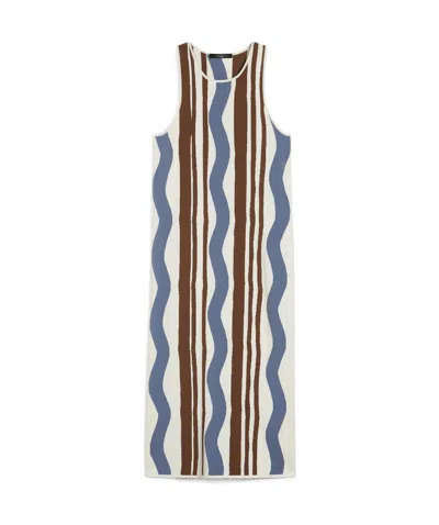 WEEKEND MAX MARA WEEKEND MAX MARA STRIPED CREWNECK SLEEVELESS DRESS