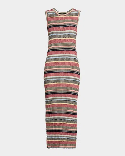 Weekend Max Mara Sleeveless Jacquard Knit Bodycon Midi Dress In Multi