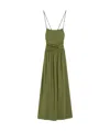 Weekend Max Mara Draped Sleeveless Dress In Dark Green